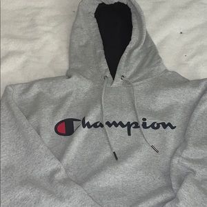 Champion Grey dri fit athletic hoodie